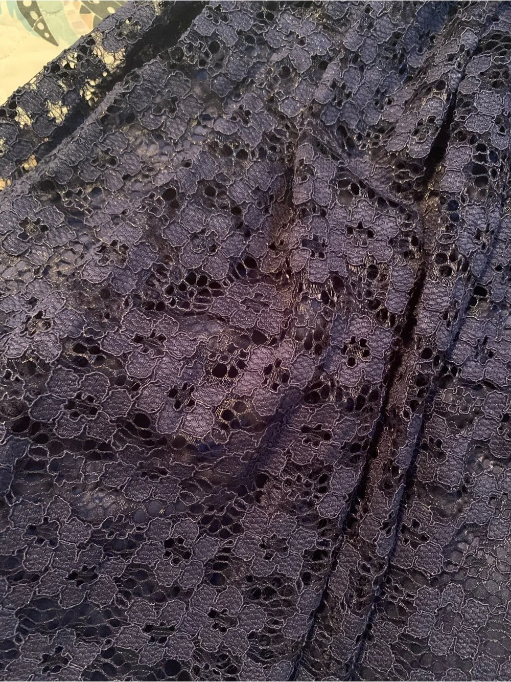 American Princess Navy Lace Dress with Pearl Floral Beading